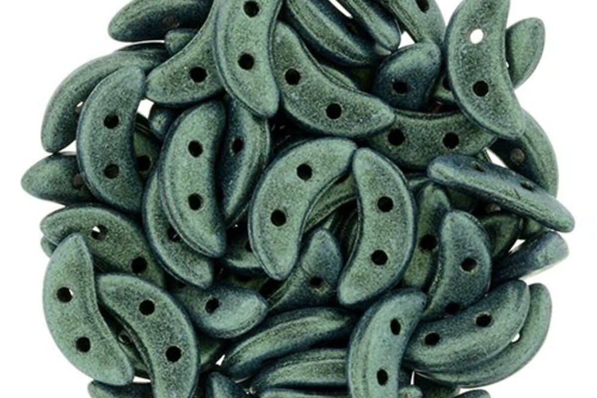 Margele CzechMates CRESCENT 3x10mm - Metallic Suede - Lt Green