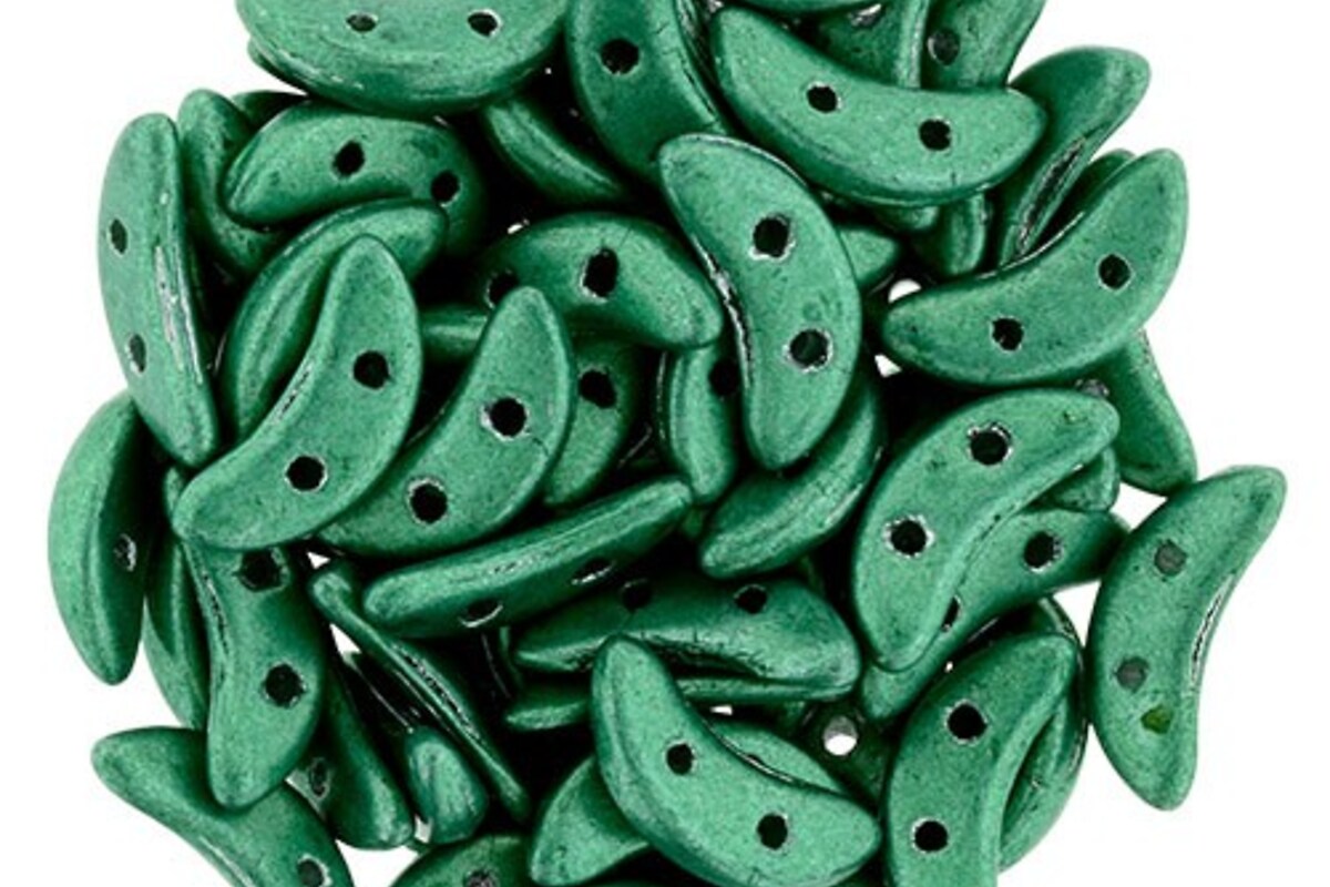 Margele CzechMates CRESCENT 3x10mm - Saturated Metallic Emerald Green