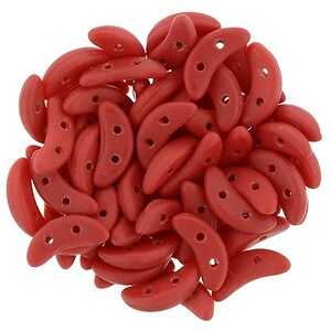 Margele CzechMates CRESCENT 3x10mm - Matte - Opaque Red