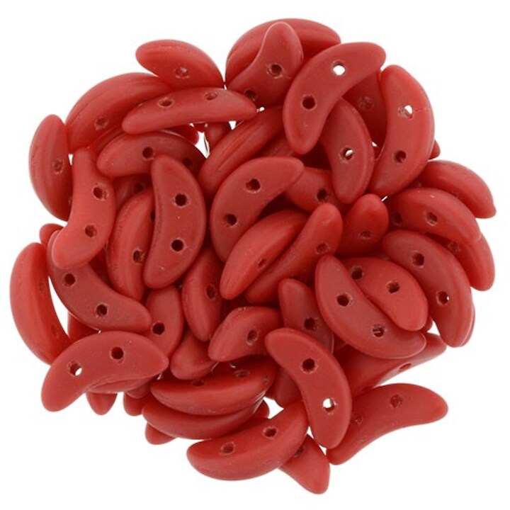 Margele CzechMates CRESCENT 3x10mm - Matte - Opaque Red