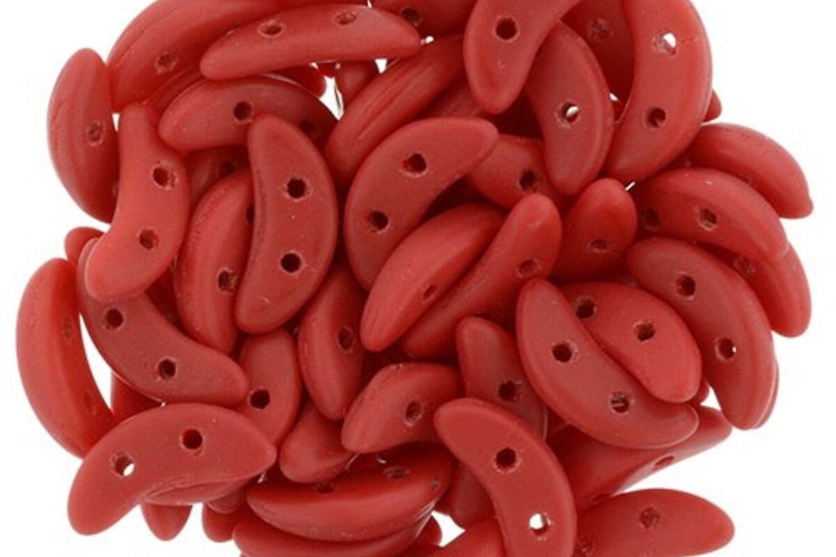 Margele CzechMates CRESCENT 3x10mm - Matte - Opaque Red