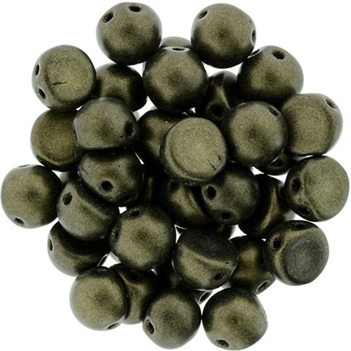 Margele CzechMates CABOCHON 7mm - Metallic Suede - Dk Green