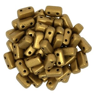 Margele CzechMates BRICKS 3X6mm - Matte - Metallic Goldenrod