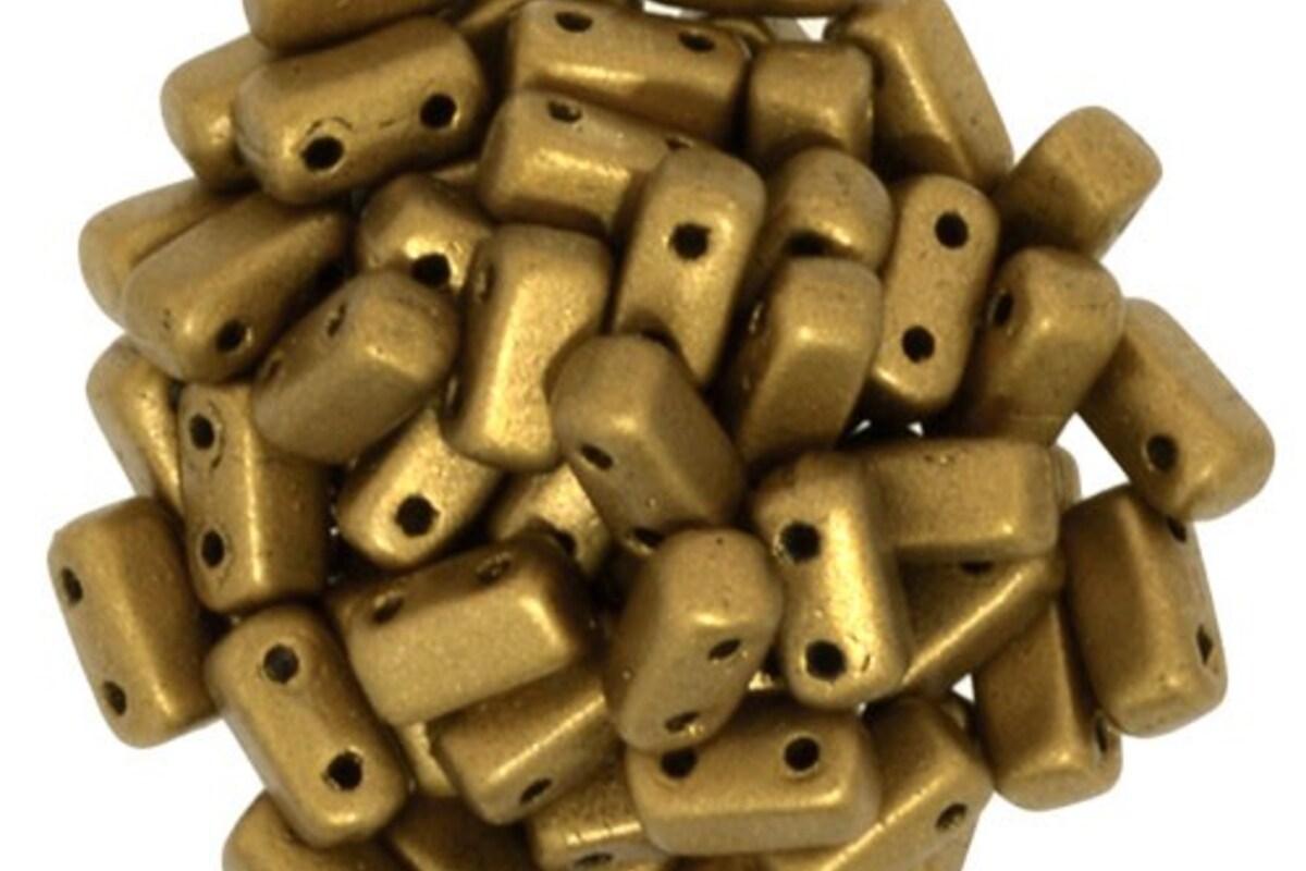 Margele CzechMates BRICKS 3X6mm - Matte - Metallic Goldenrod