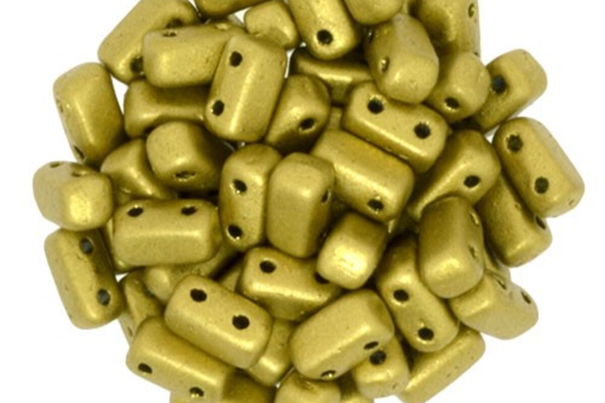 Margele CzechMates BRICKS 3X6mm - Matte - Metallic Aztec Gold