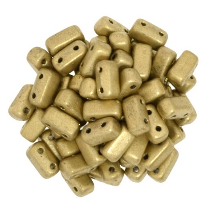 Margele CzechMates BRICKS 3X6mm - Matte - Metallic Flax