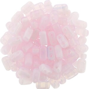 Margele CzechMates BRICKS 3X6mm - Opal Lt Pink