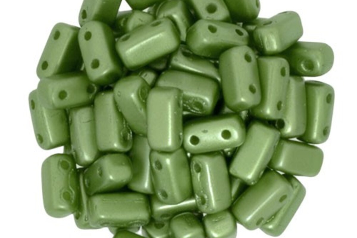 Margele CzechMates BRICKS 3X6mm - Pearl Coat - Olive