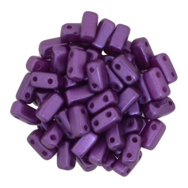 Margele CzechMates BRICKS 3X6mm - Pearl Coat - Purple Velvet