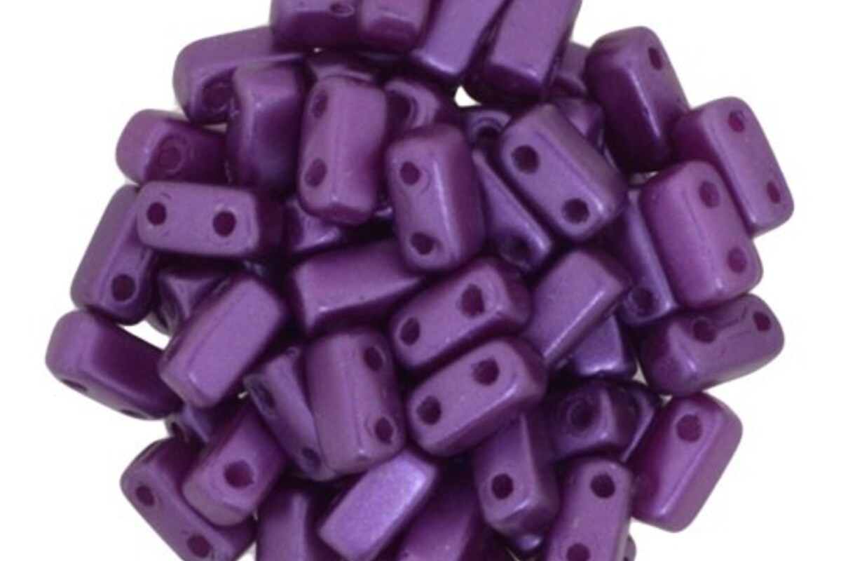 Margele CzechMates BRICKS 3X6mm - Pearl Coat - Purple Velvet