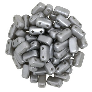 Margele CzechMates BRICKS 3X6mm - Pearl Coat - Silver