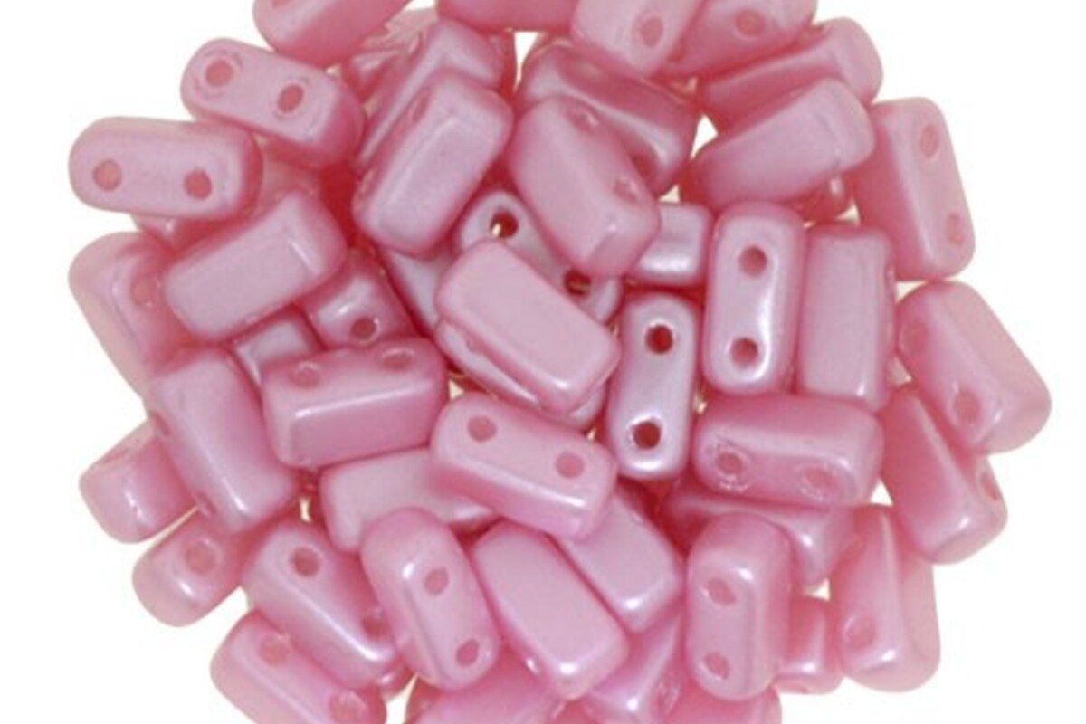 Margele CzechMates BRICKS 3X6mm - Pearl Coat - Flamingo