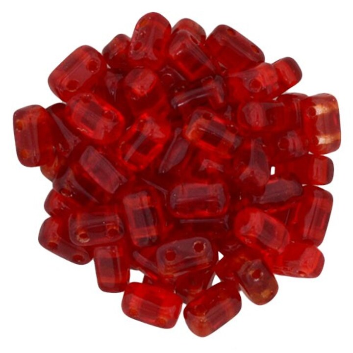 Margele CzechMates BRICKS 3X6mm - Siam Ruby