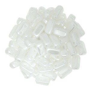 Margele CzechMates BRICKS 3X6mm - Pearl Coat - Snow