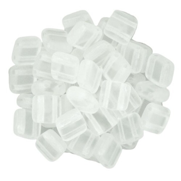 Margele CzechMates TILE BEADS 6mm - Matte - Crystal