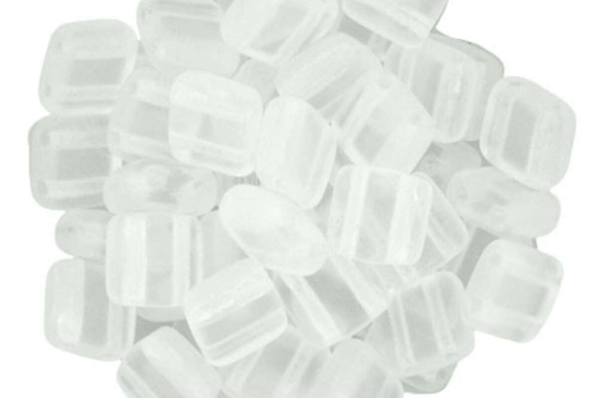 Margele CzechMates TILE BEADS 6mm - Matte - Crystal