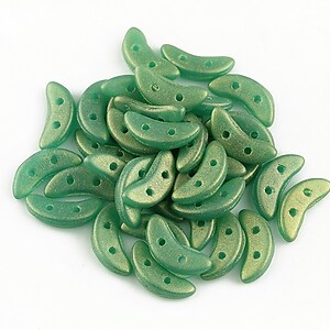 Margele CzechMates CRESCENT 3x10mm - Sueded Gold Atlantis Green