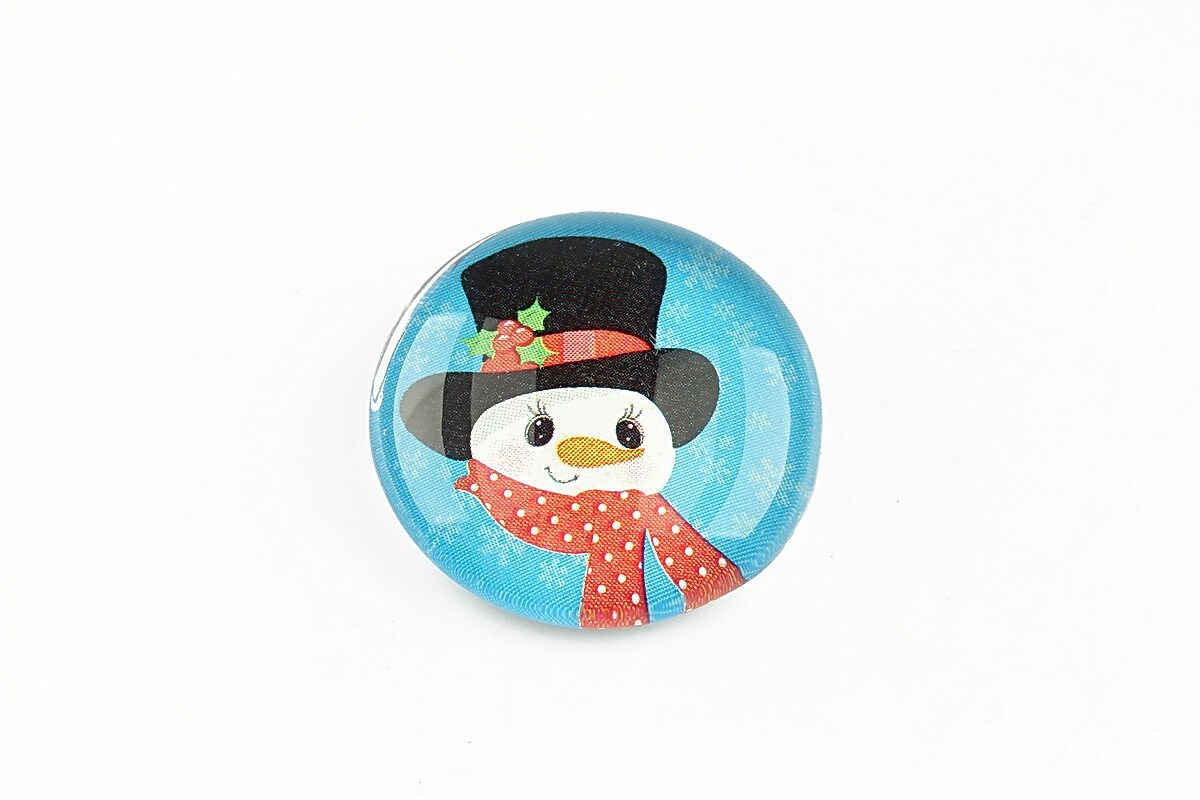 Cabochon sticla 25mm "Christmas" cod 1200