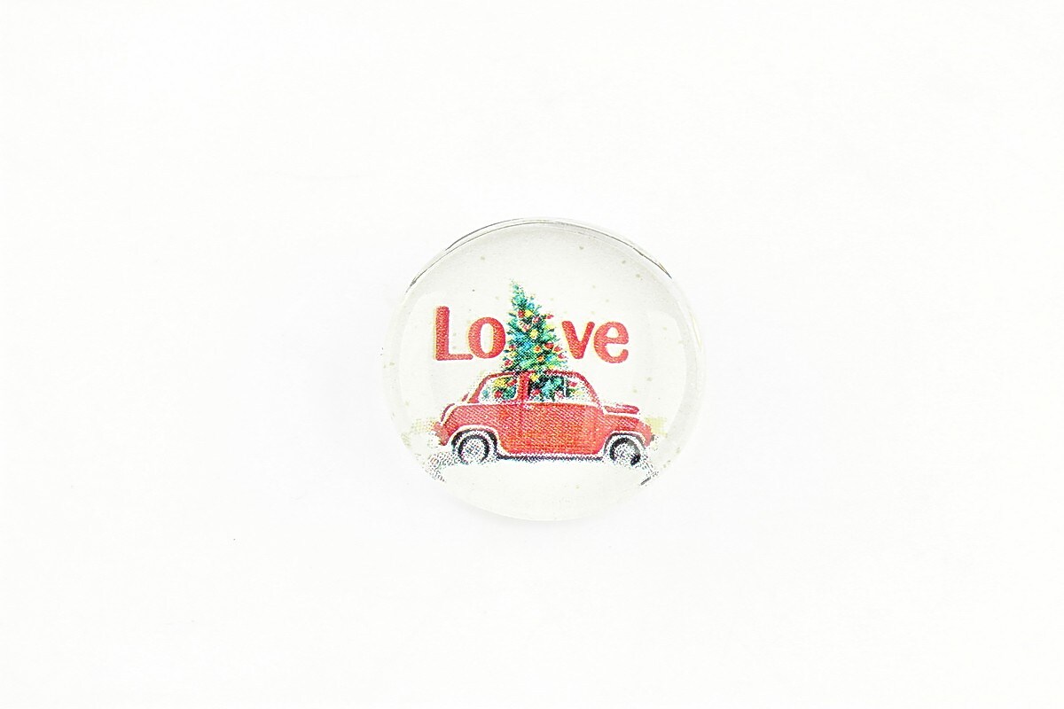 Cabochon sticla 20mm "Christmas" cod 1201