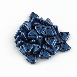 Margele CzechMates TRIANGLES 6mm - Metallic Suede - Blue