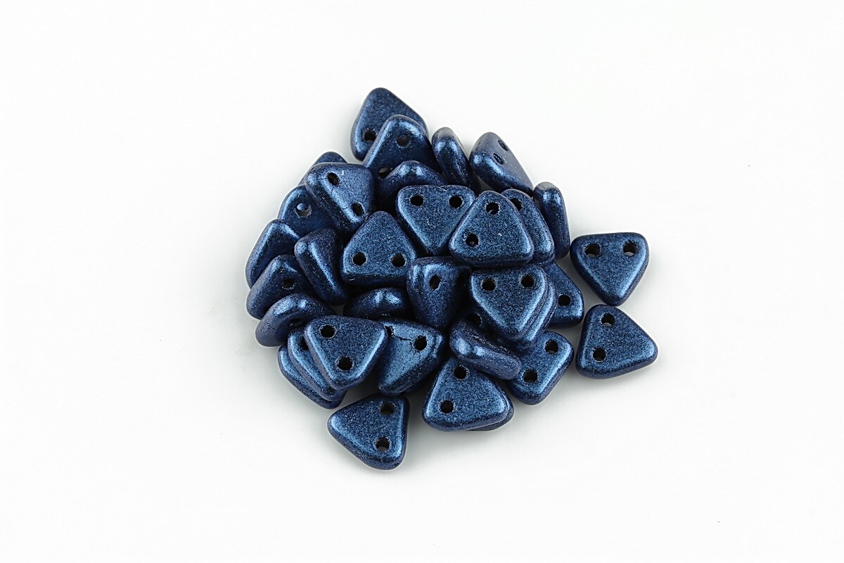 Margele CzechMates TRIANGLES 6mm - Metallic Suede - Blue