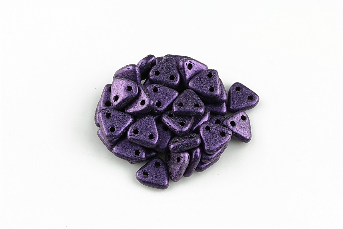 Margele CzechMates TRIANGLES 6mm - Metallic Suede - Purple