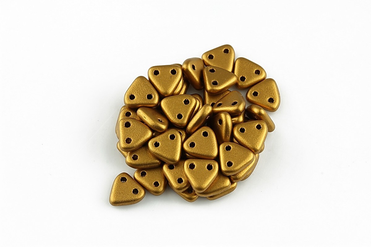 Margele CzechMates TRIANGLES 6mm - Matte - Metallic Goldenrod