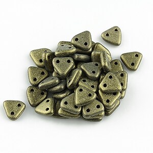 Margele CzechMates TRIANGLES 6mm - Metallic Suede - Gold