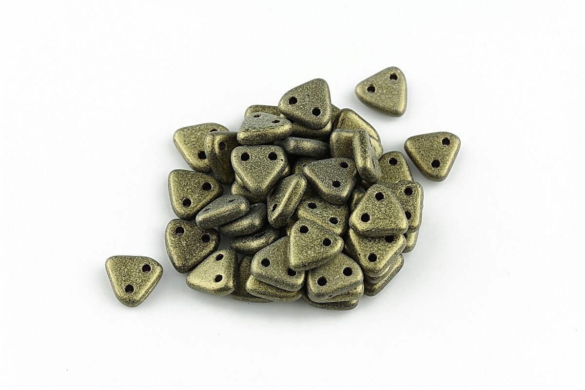 Margele CzechMates TRIANGLES 6mm - Metallic Suede - Gold