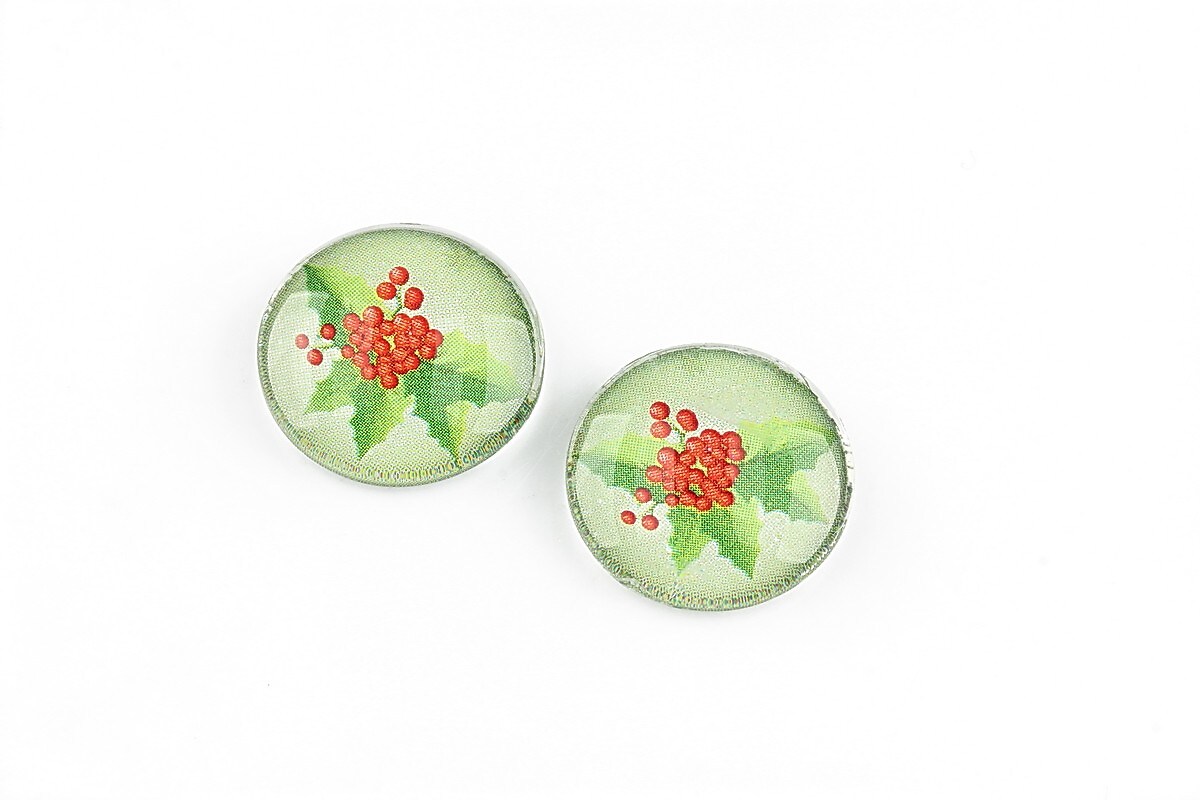 Cabochon sticla 16mm "Christmas" cod 1214