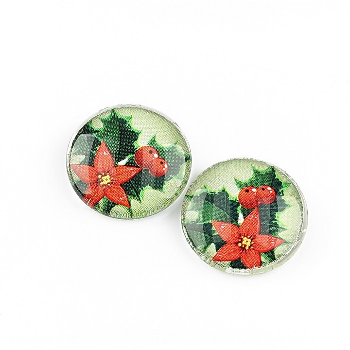 Cabochon sticla 16mm "Christmas" cod 1215