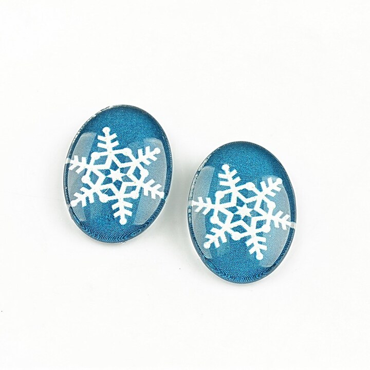 Cabochon sticla 18x13mm "Christmas" cod 1222