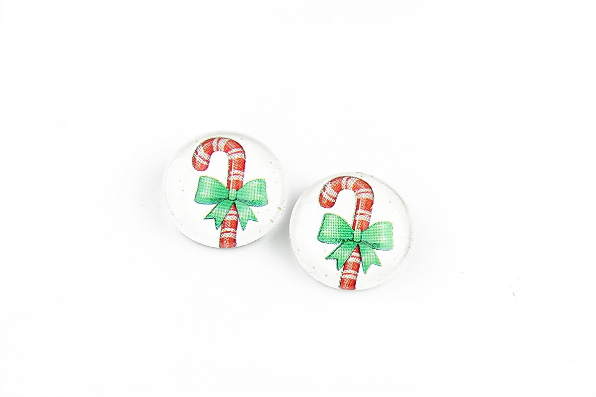 Cabochon sticla 14mm "Christmas" cod 1225