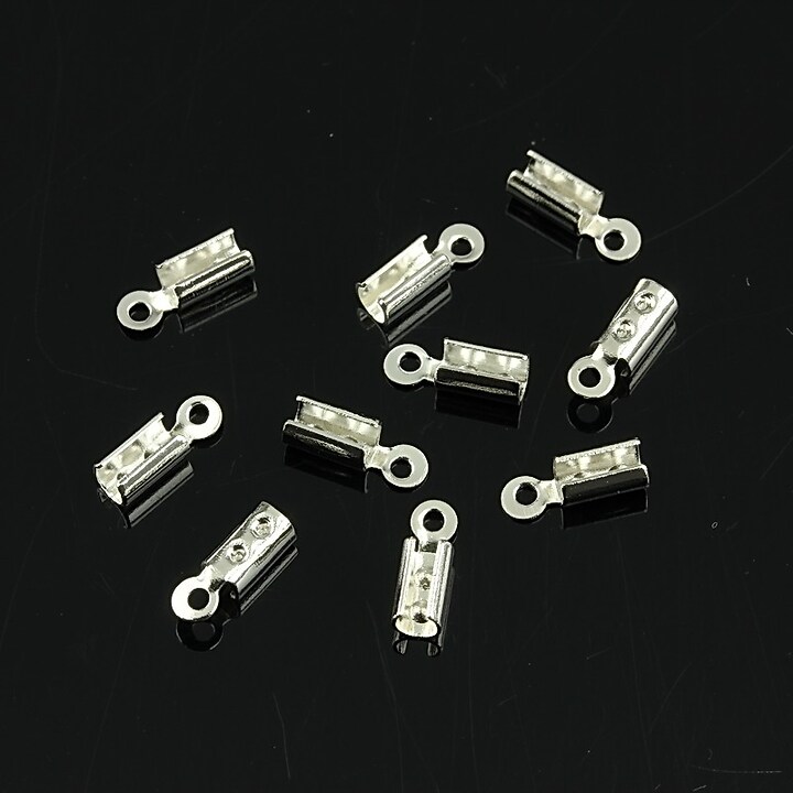 Capat de snur argintiu 8x2,5x2mm (interior 1,5mm) (10buc.)