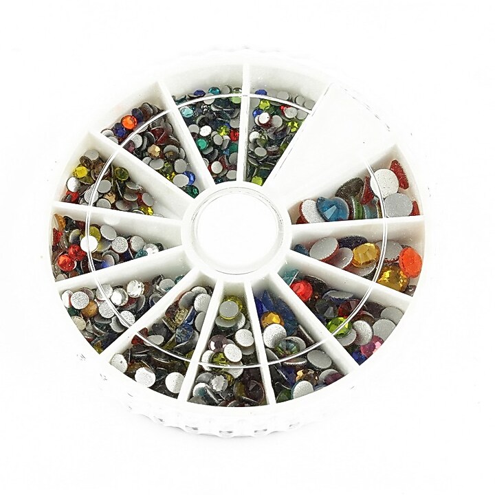 Cutie strasuri cu spatele plat 2-5mm - mix culori