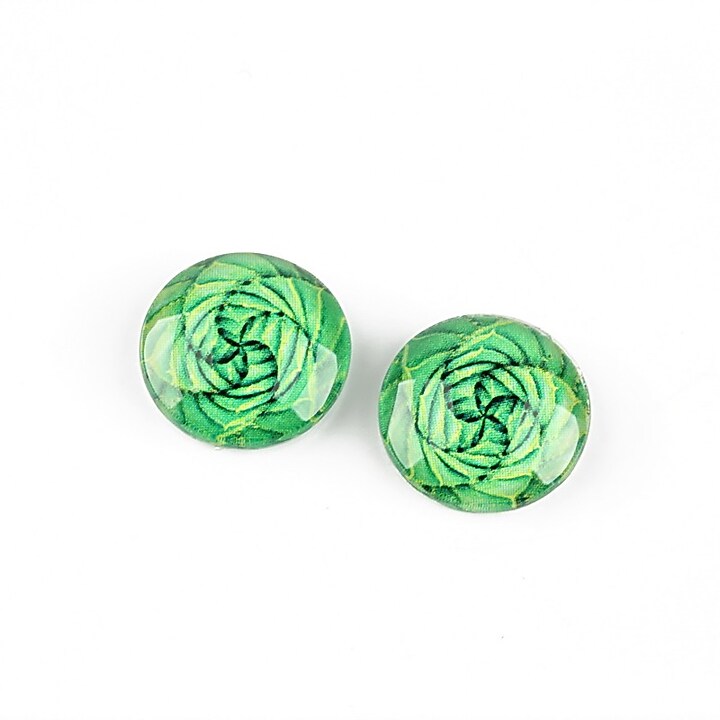 Cabochon sticla 14mm "Cactus" cod 1243