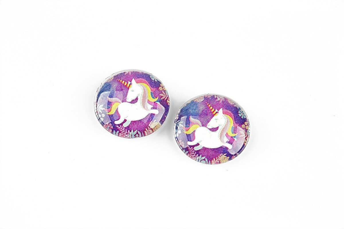 Cabochon sticla 16mm "Unicorn" cod 1249