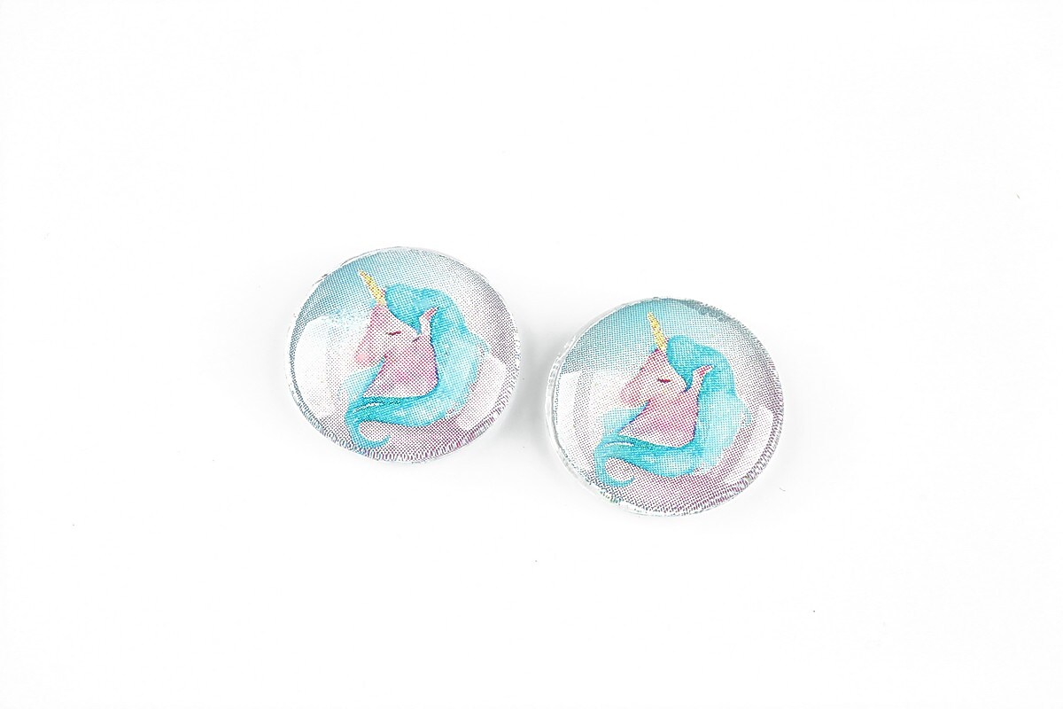 Cabochon sticla 16mm "Unicorn" cod 1251