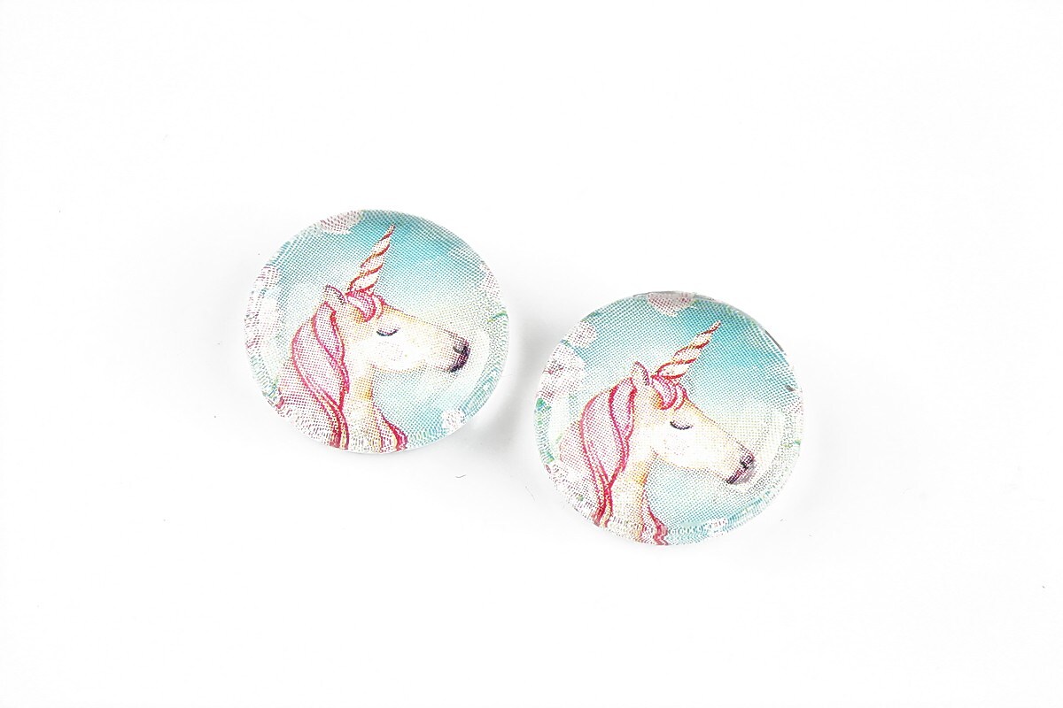 Cabochon sticla 18mm "Unicorn" cod 1253