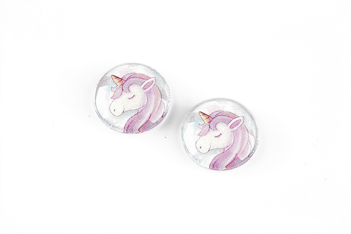 Cabochon sticla 16mm "Unicorn" cod 1257