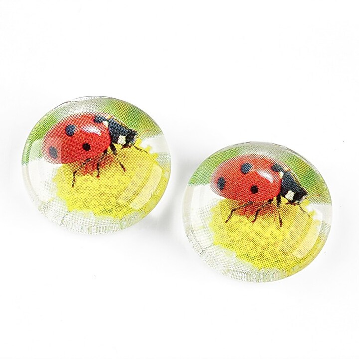 Cabochon sticla 20mm "Martisor" cod 1269