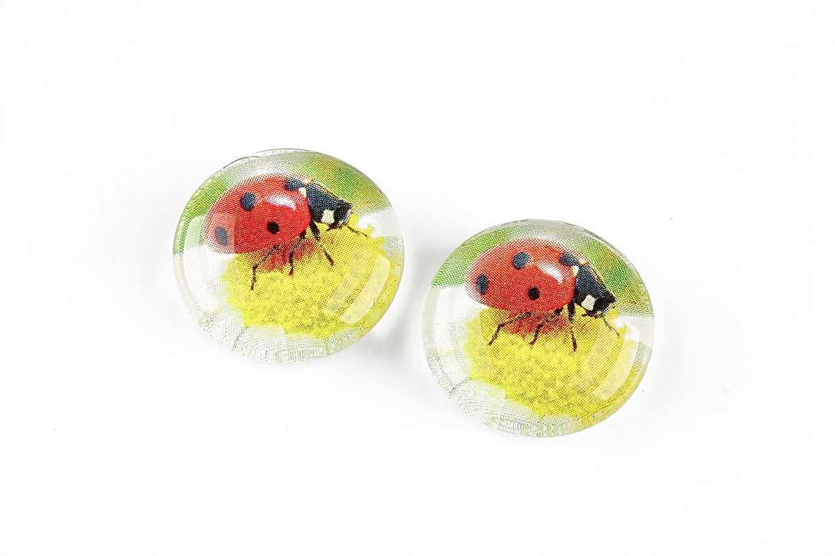 Cabochon sticla 20mm "Martisor" cod 1269