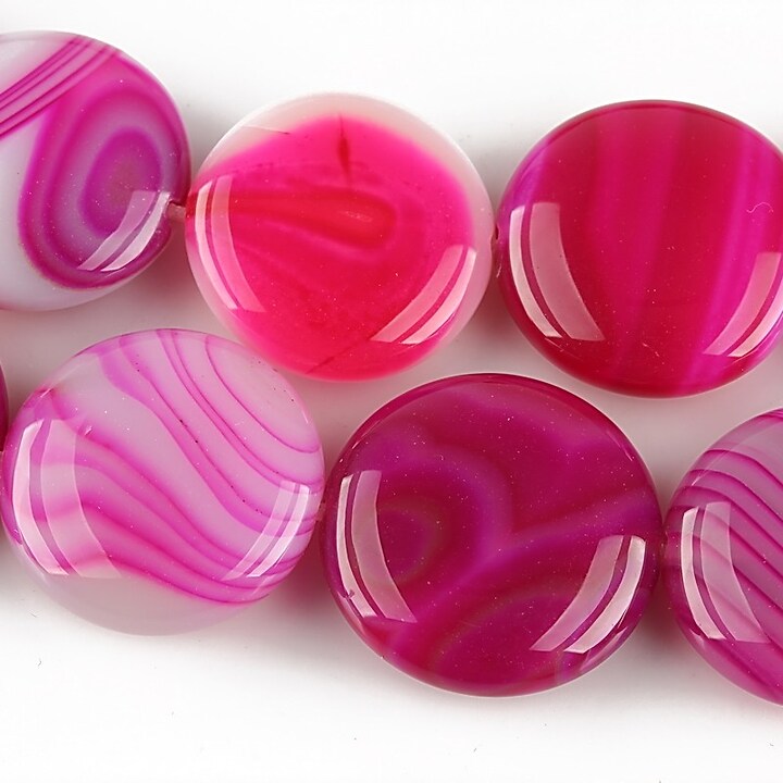 Agate striped banuti 20mm - fucsia