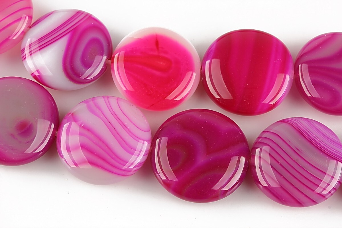 Agate striped banuti 20mm - fucsia