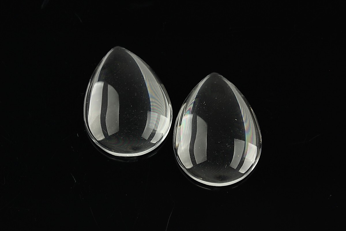 Cabochon lacrima de sticla transparenta pentru fundal personalizat 25x18mm