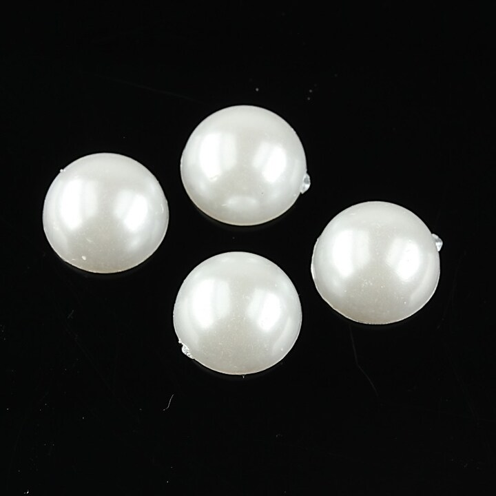 Cabochon perle acrilica 12mm - alb