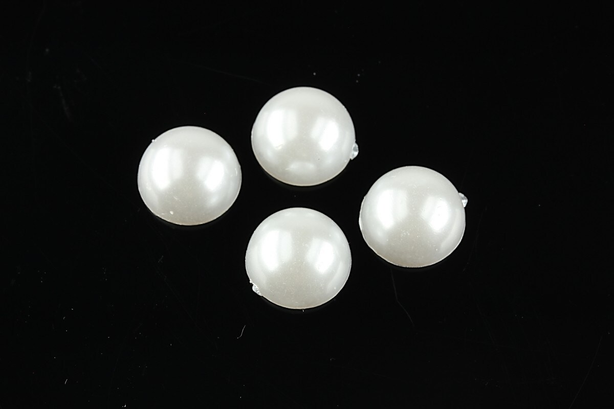 Cabochon perle acrilica 12mm - alb