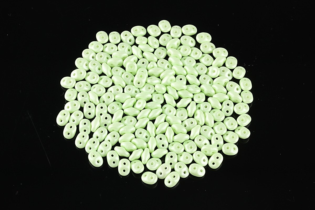 Margele Super Duo 2.5x5mm - Powdery - Pastel Lime