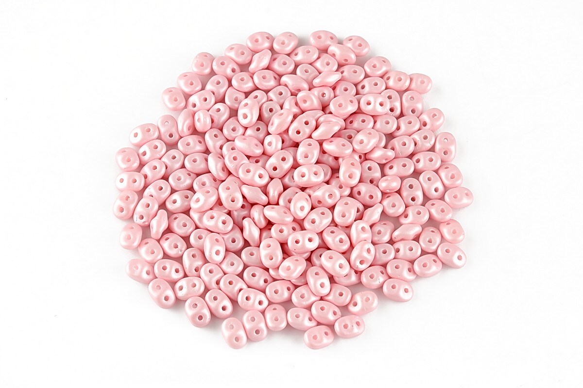 Margele Super Duo 2.5x5mm - Powdery - Pastel Pink