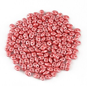 Margele Super Duo 2.5x5mm - Powdery - Pastel Maroon